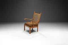 Bas Van Pelt Easy Chair in Wicker for My Home, The Netherlands Mid-20th Century