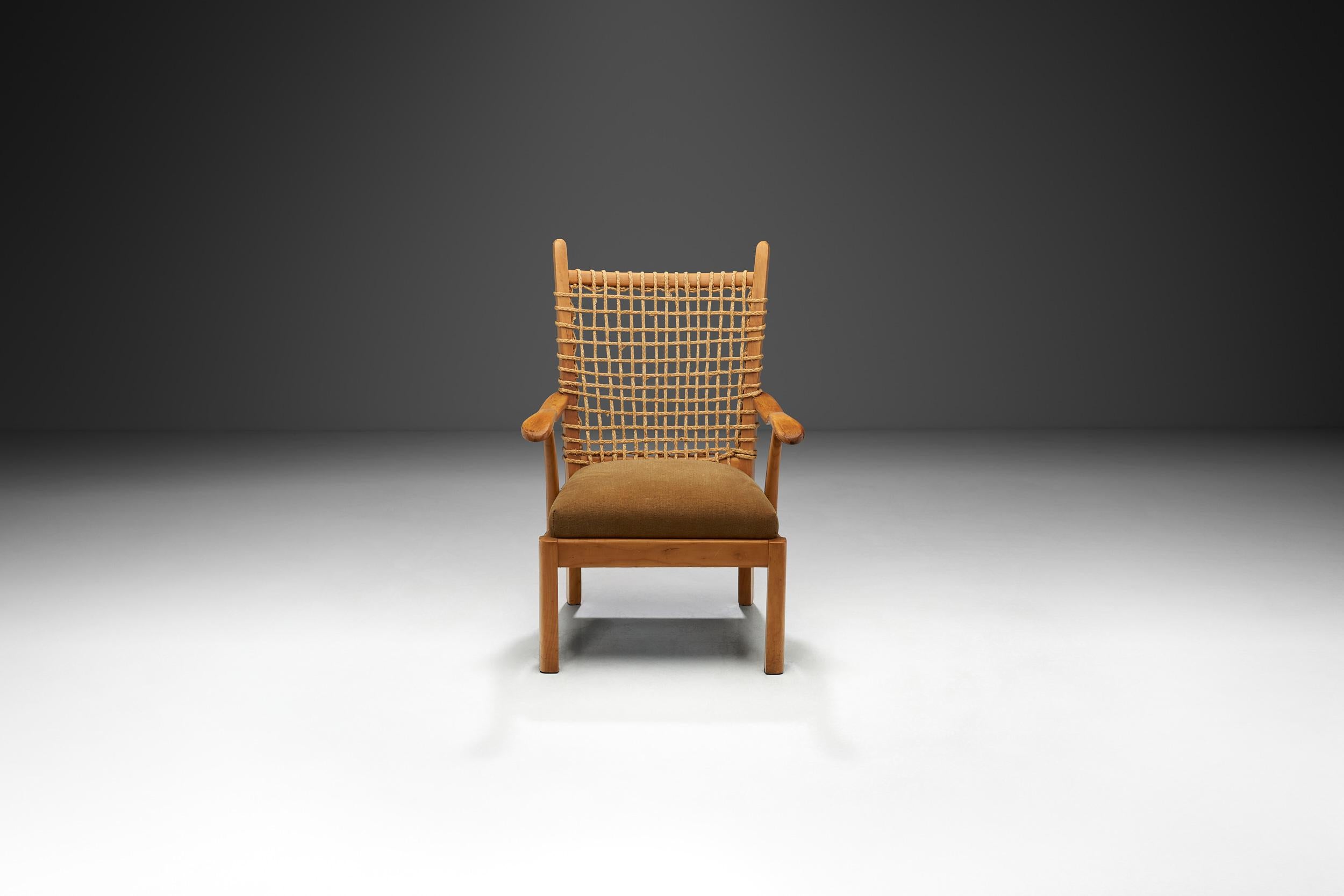 Mid-Century Modern Bas Van Pelt Easy Chair in Wicker for My Home, The Netherlands Mid-20th Century For Sale