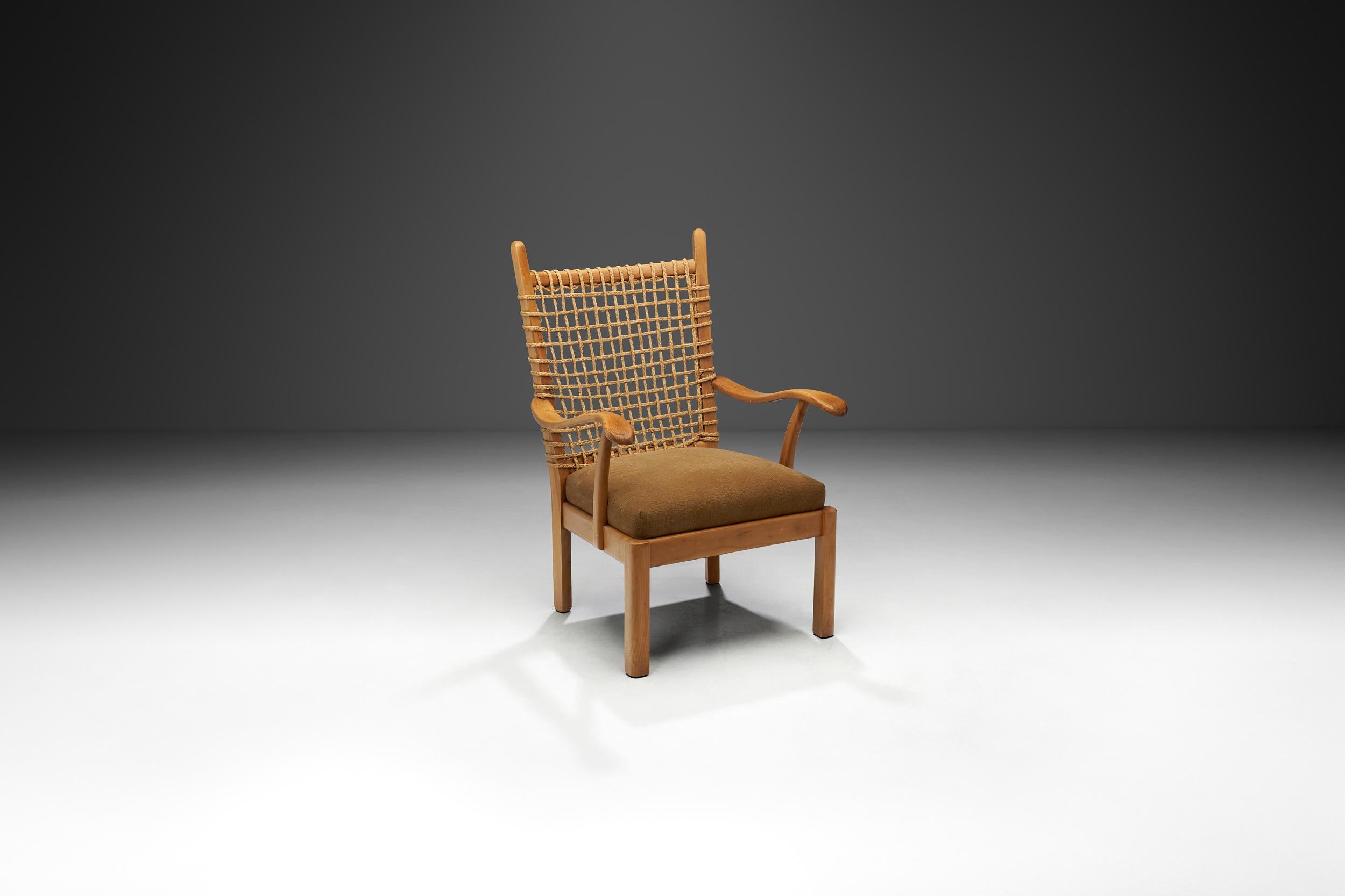 Dutch Bas Van Pelt Easy Chair in Wicker for My Home, The Netherlands Mid-20th Century For Sale