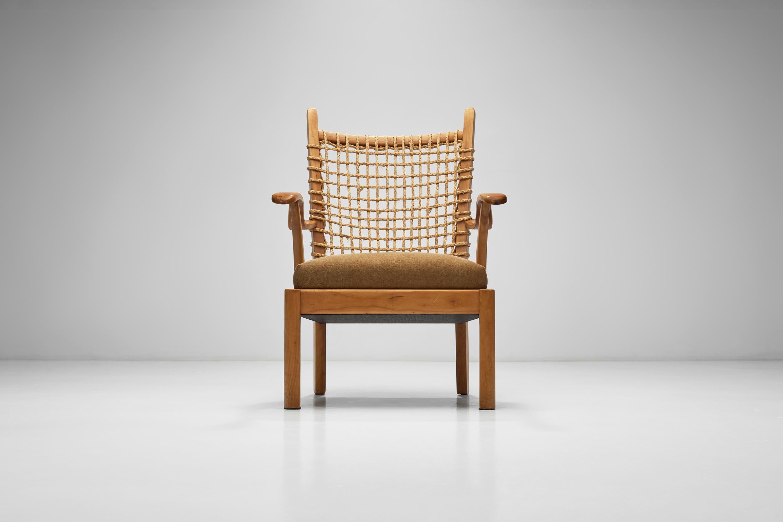 Bas Van Pelt Easy Chair in Wicker for My Home, The Netherlands Mid-20th Century For Sale 1