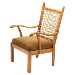 Bas Van Pelt Easy Chair in Wicker for My Home, The Netherlands Mid-20th Century
