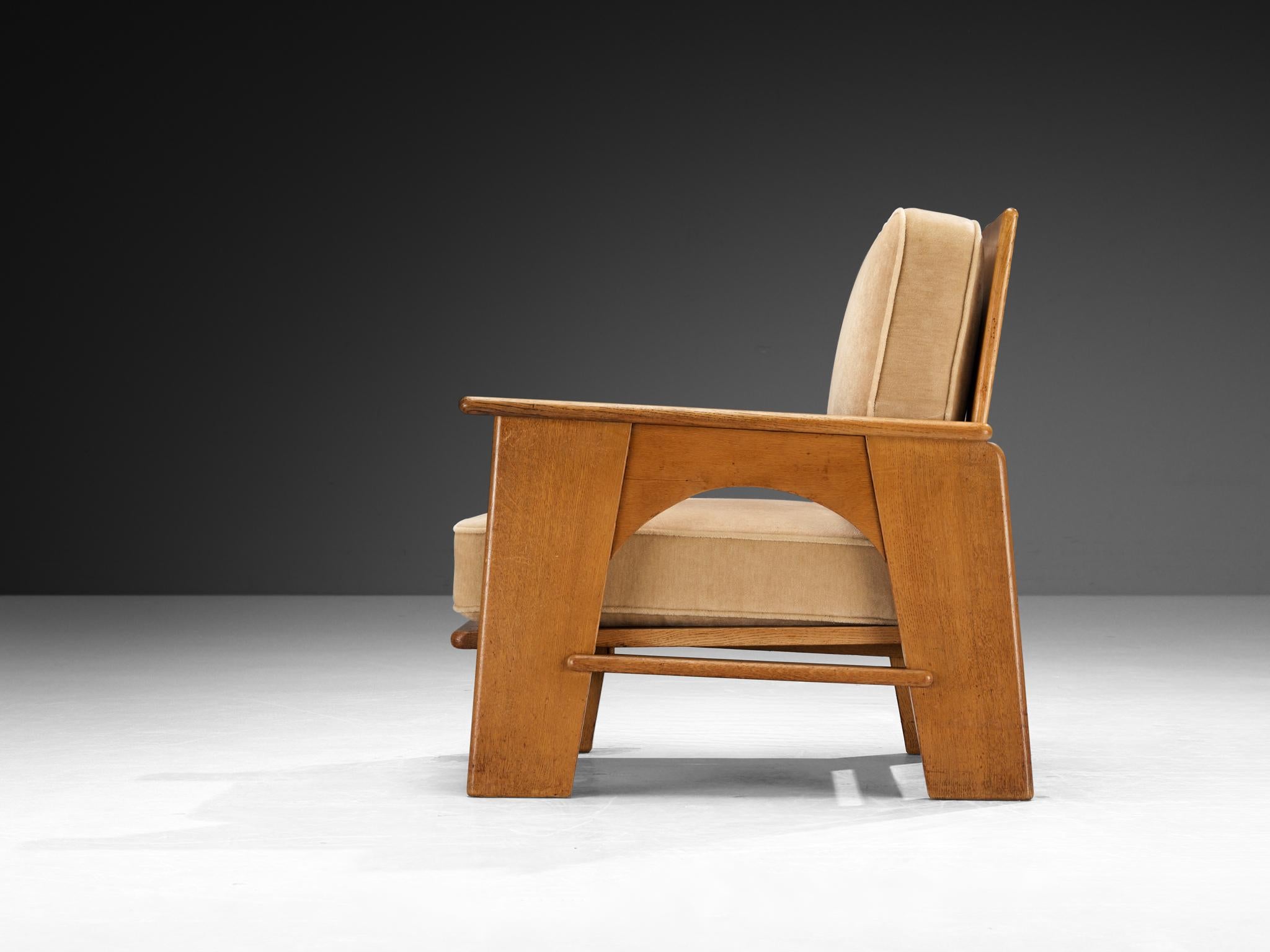 Bas Van Pelt for My Home Lounge Chair in Solid Oak In Good Condition In Waalwijk, NL