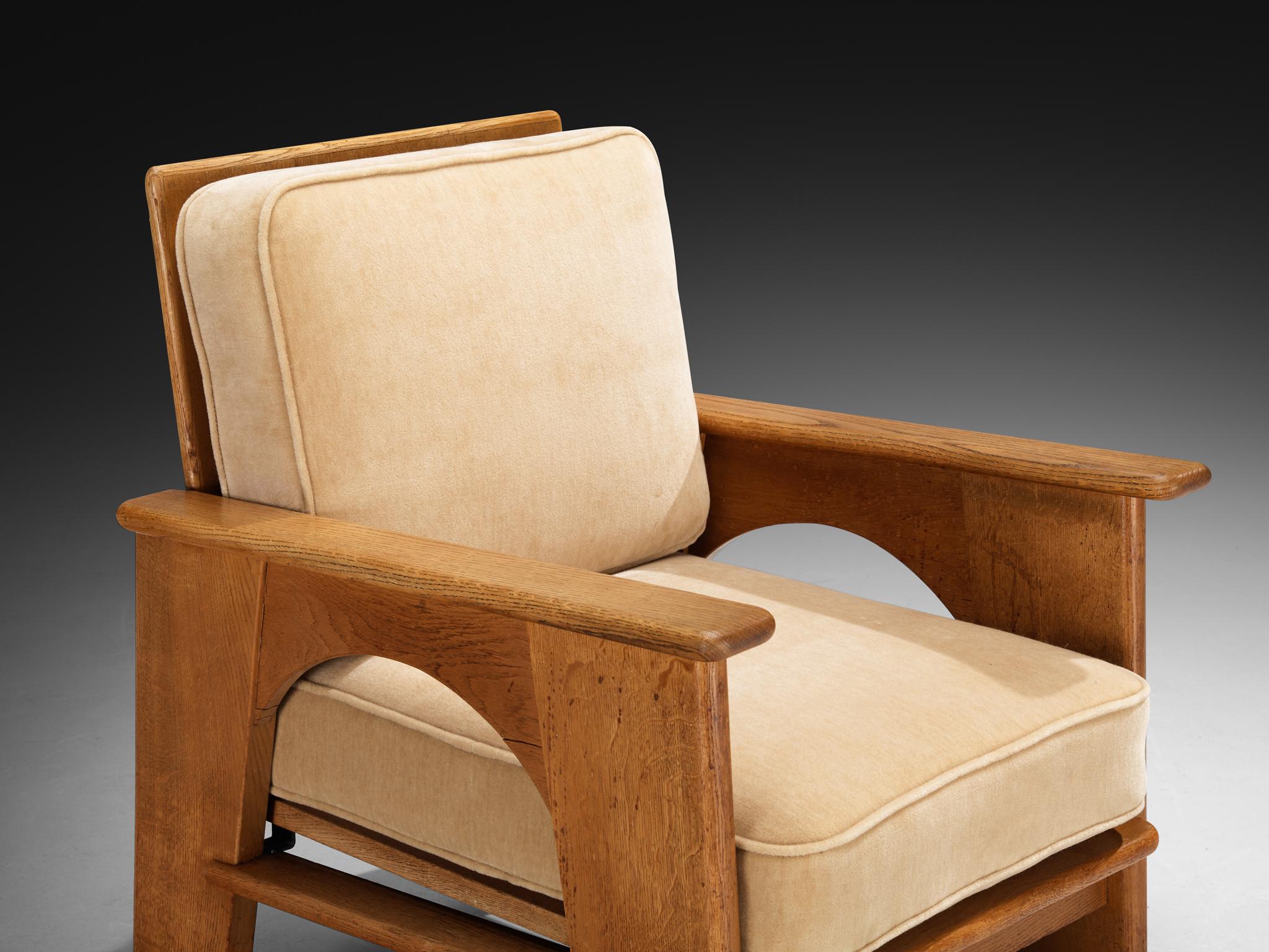 Mid-20th Century Bas Van Pelt for My Home Lounge Chair in Solid Oak