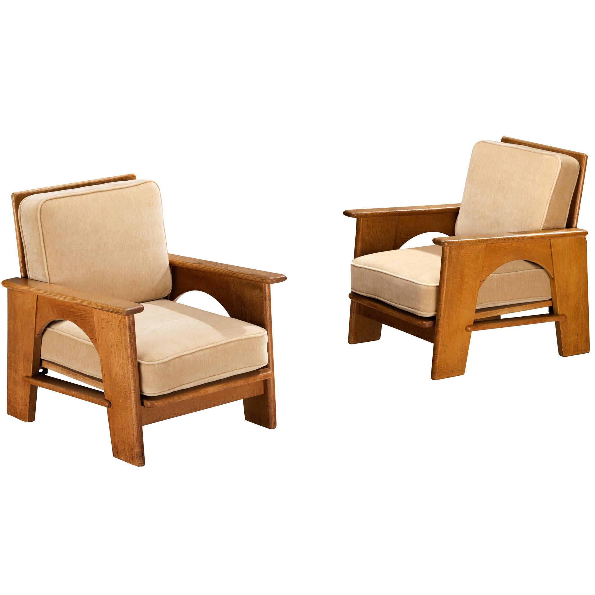 Bas Van Pelt for My Home Lounge Chairs in Oak For Sale
