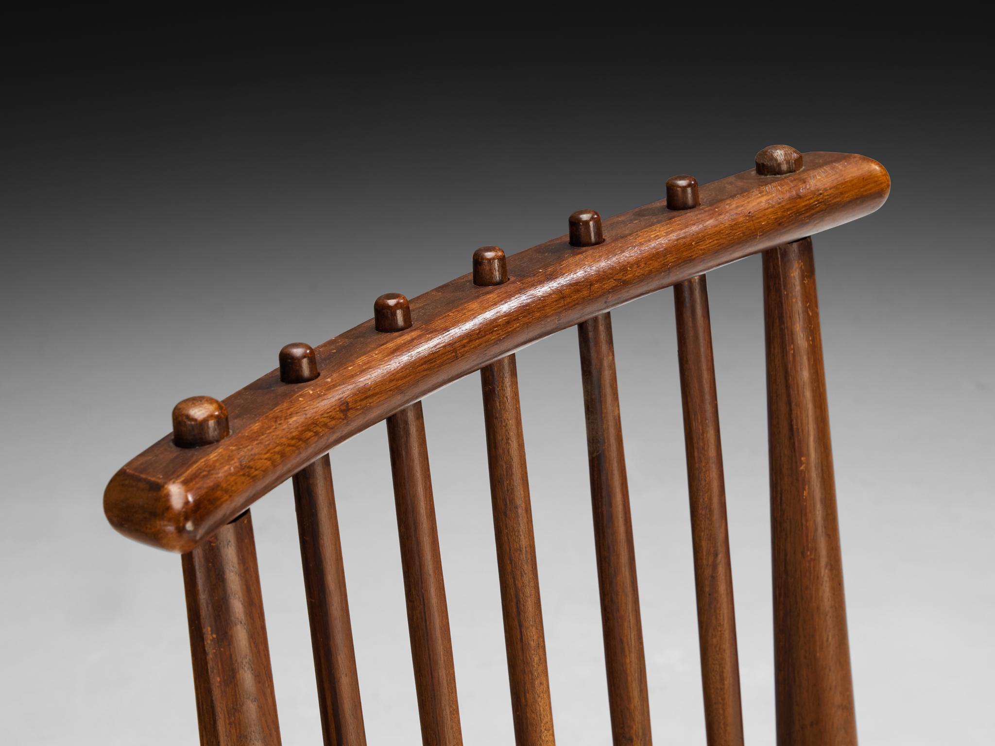 Bas Van Pelt pour My Home Paire de chaises de salle à manger en acajou et jonc en vente 2