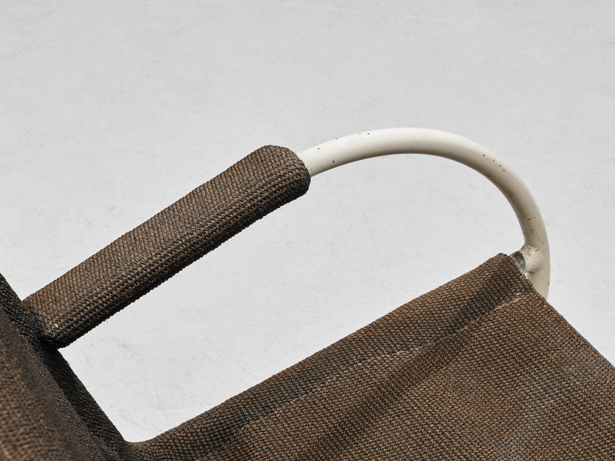 Bas Van Pelt for My Home Tubular Cantilever Lounge Chair in Grey Sisal 1