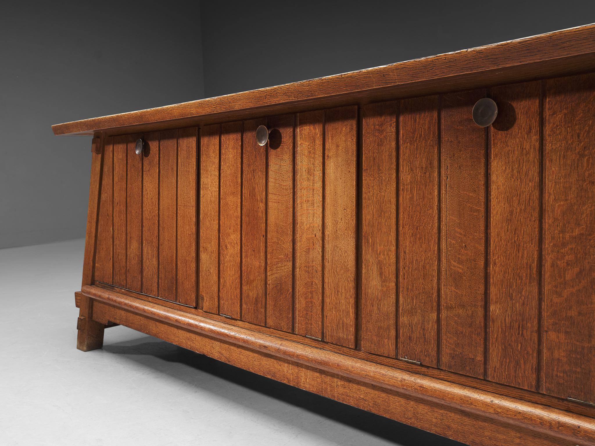 Mid-Century Modern Bas van Pelt Grand Sideboard in Oak and Terracotta Tiles