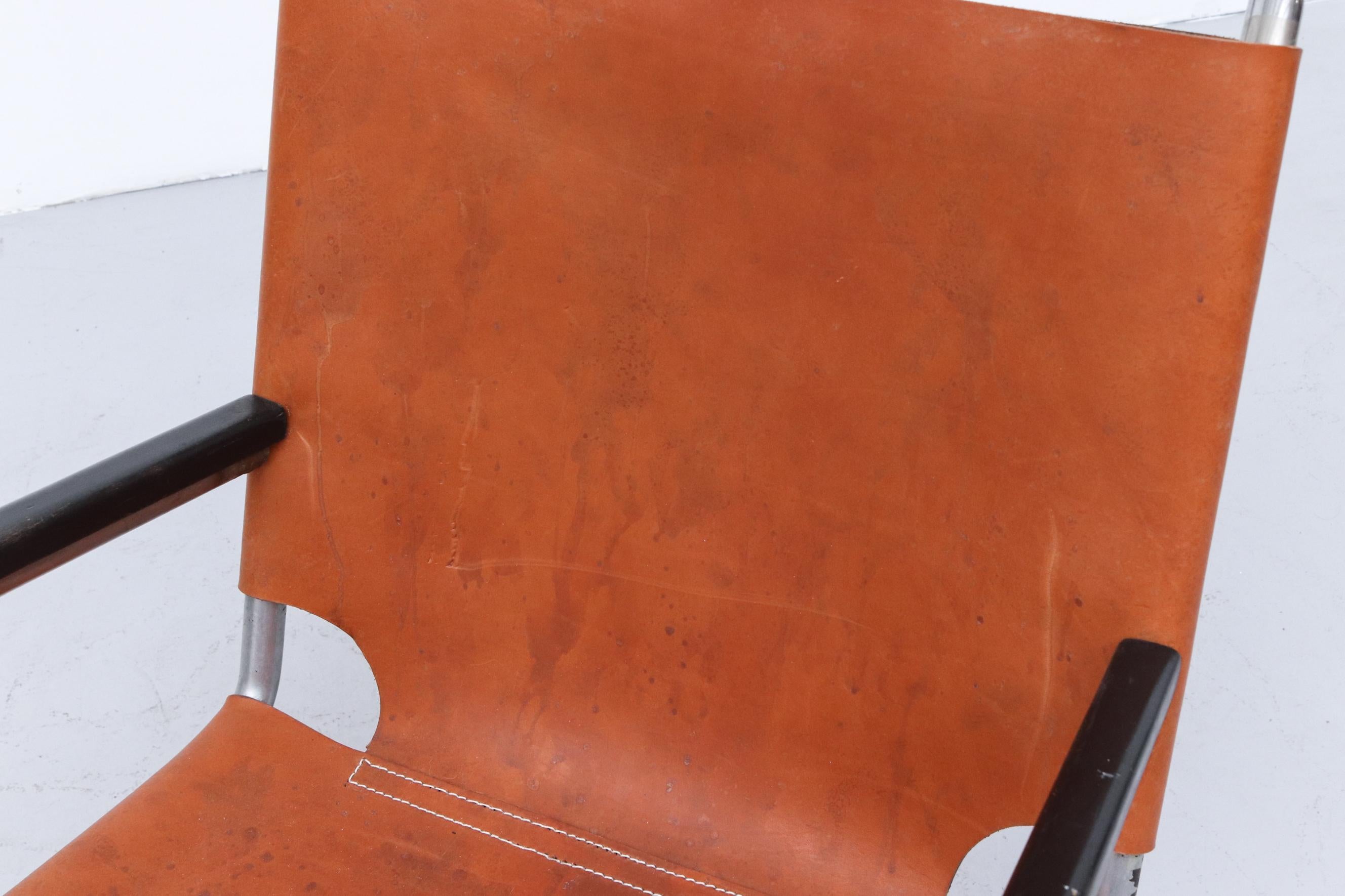 Bas Van Pelt Leather and Chrome Tubular Lounge Chair 13