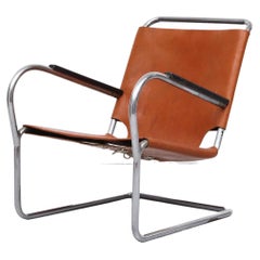 Bas Van Pelt Leather and Chrome Tubular Lounge Chair