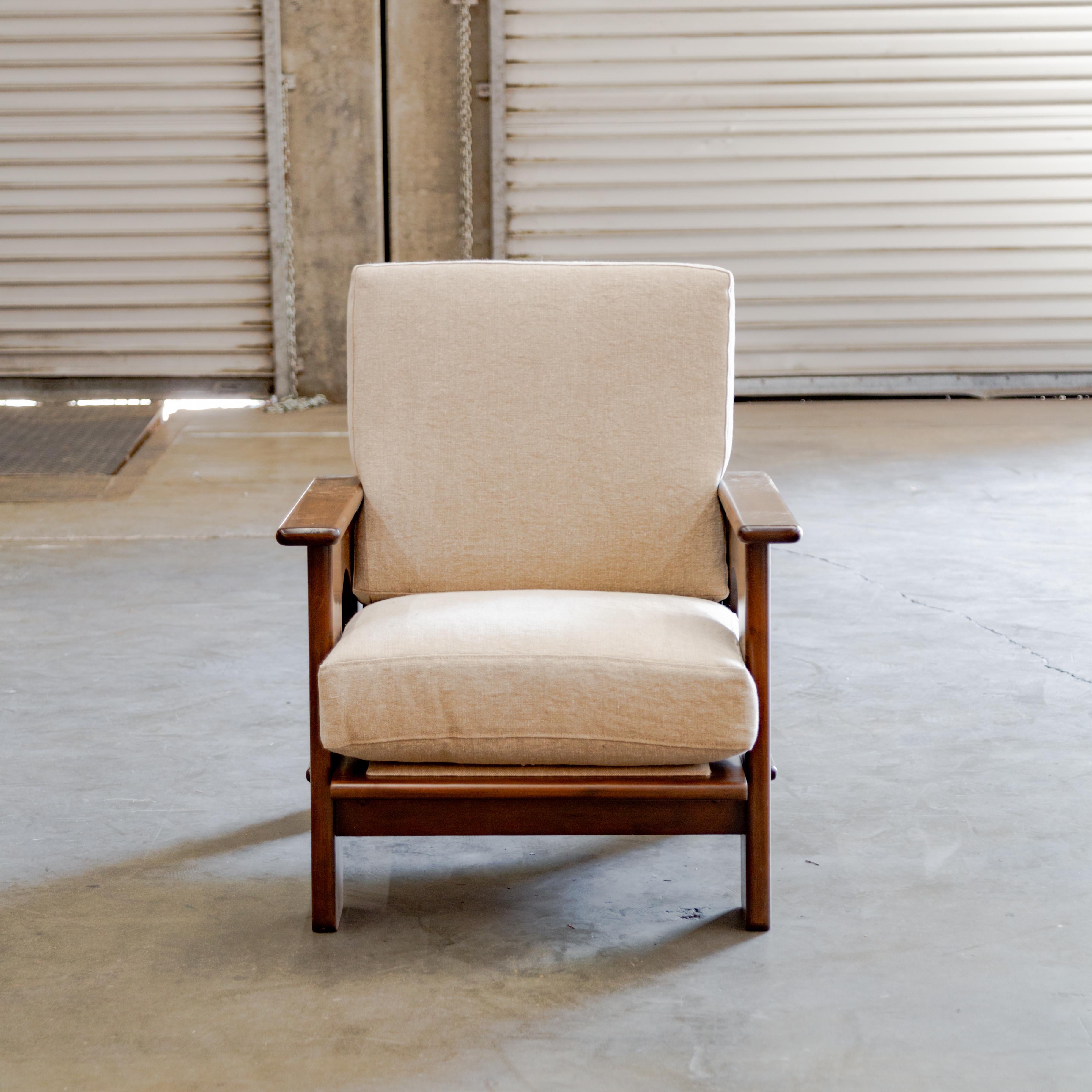 Dutch modernist oakwood club chair modeled after design by Bas Van Pelt, Holland, circa 1940's.