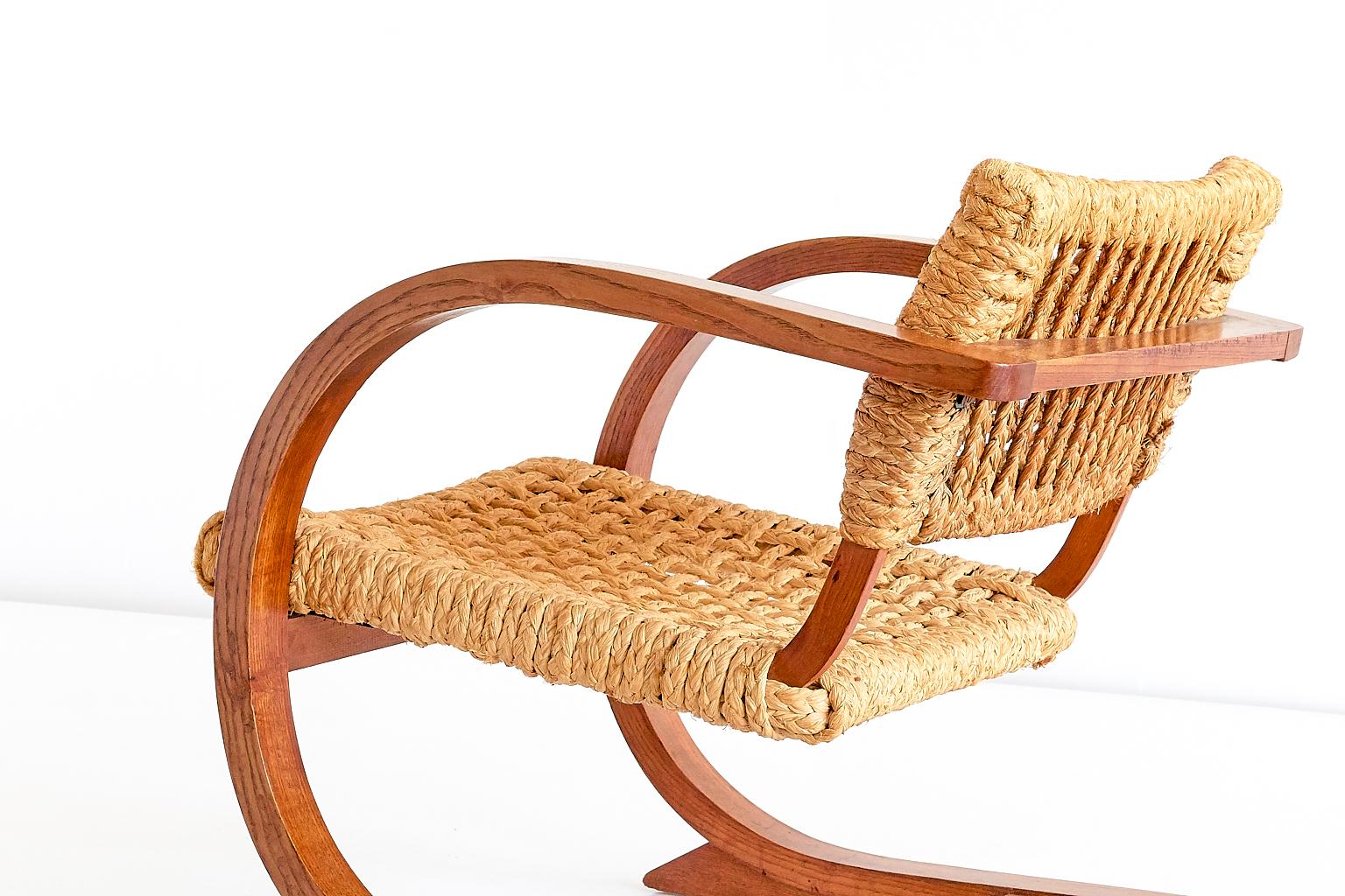 Bas Van Pelt Oak and Rope Armchair, Netherlands, 1936 2