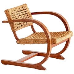 Bas Van Pelt Oak and Rope Armchair, Netherlands, 1936