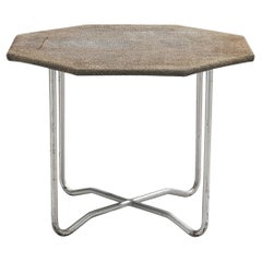 Bas Van Pelt Patinated Coffee Table in Metal and Original Sisal