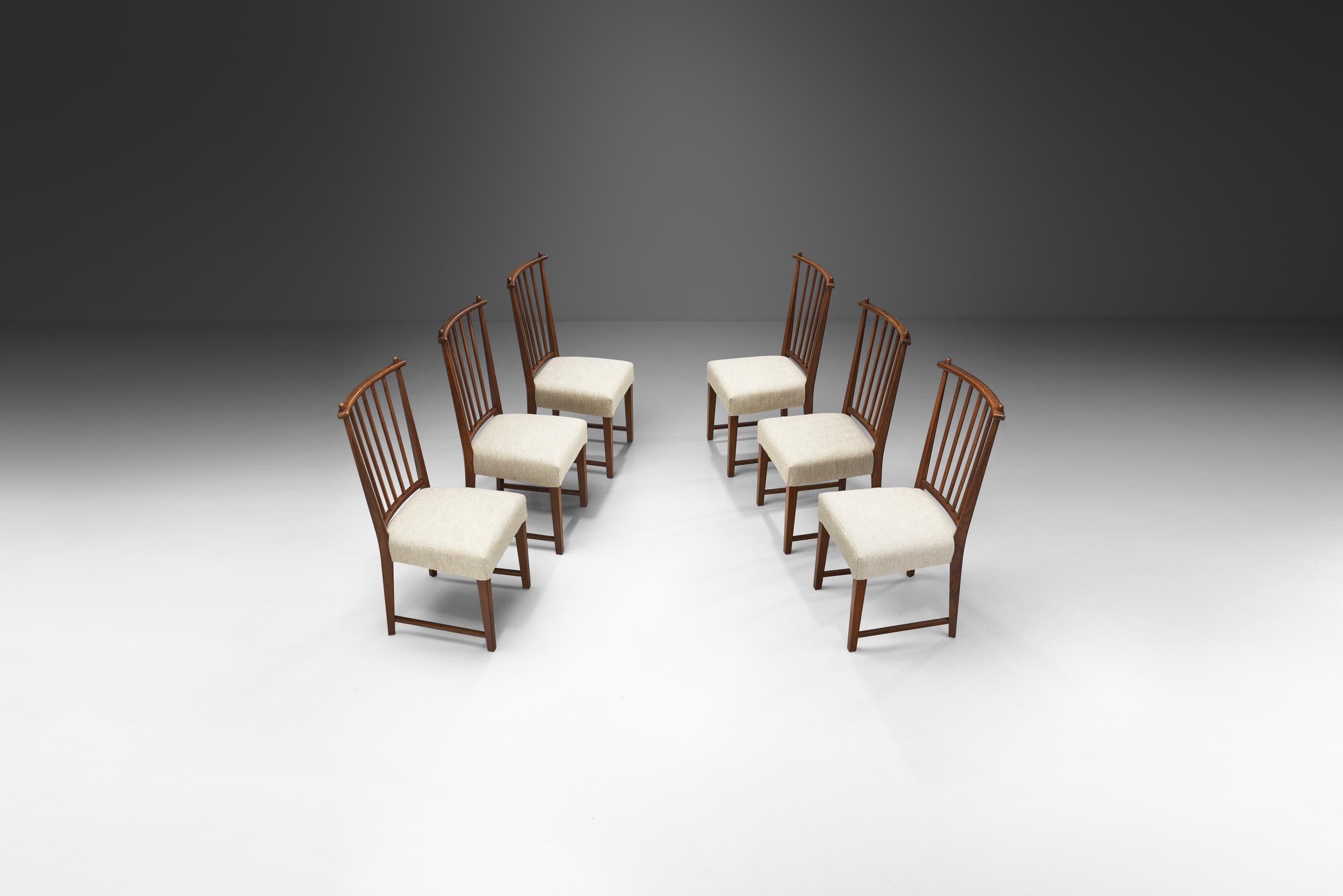 Dutch Bas van Pelt Set of Six Dining Chairs for My Home, The Netherlands, 1930s For Sale