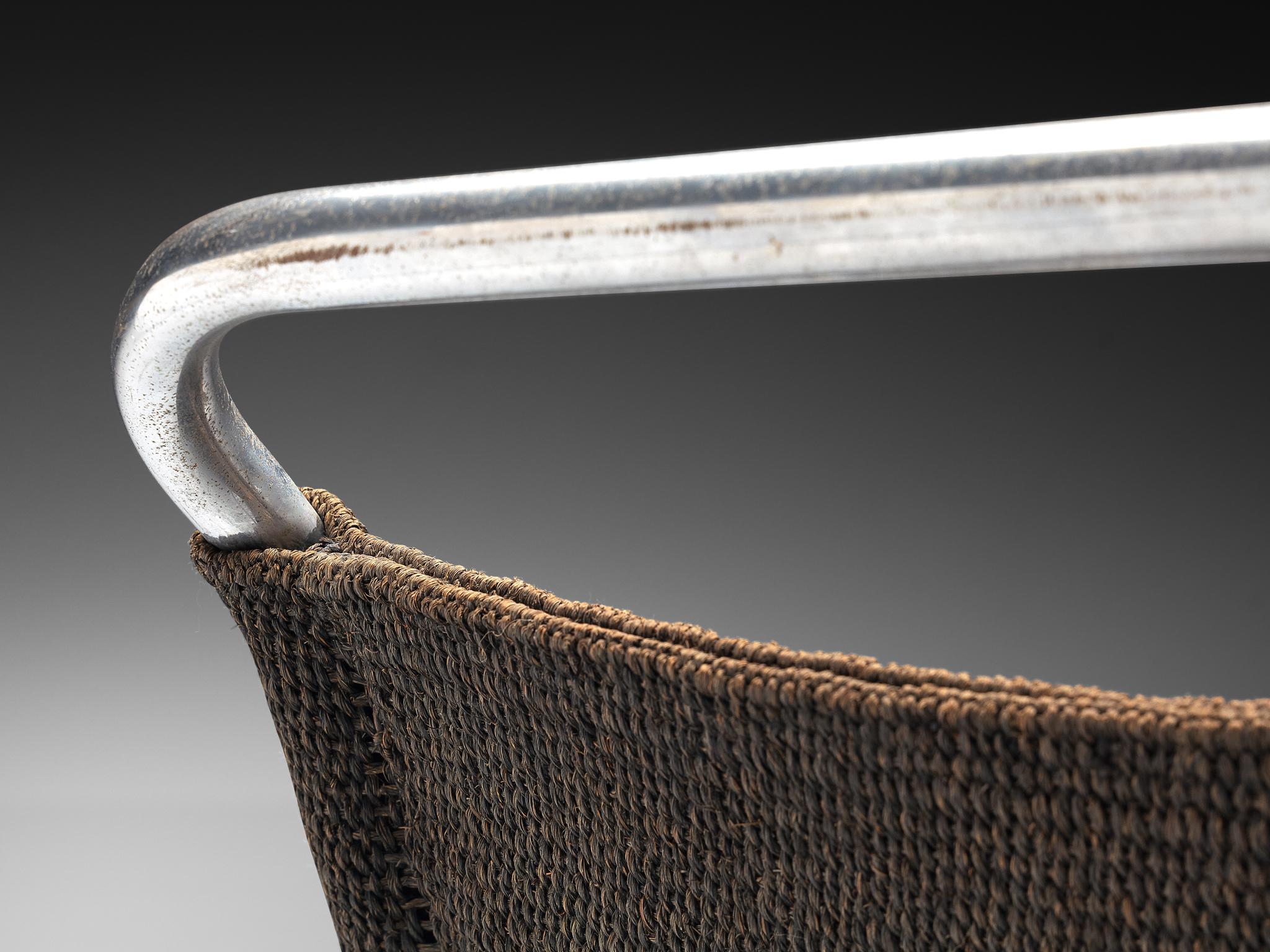 Sillón tubular Bas Van Pelt de sisal original en venta 3