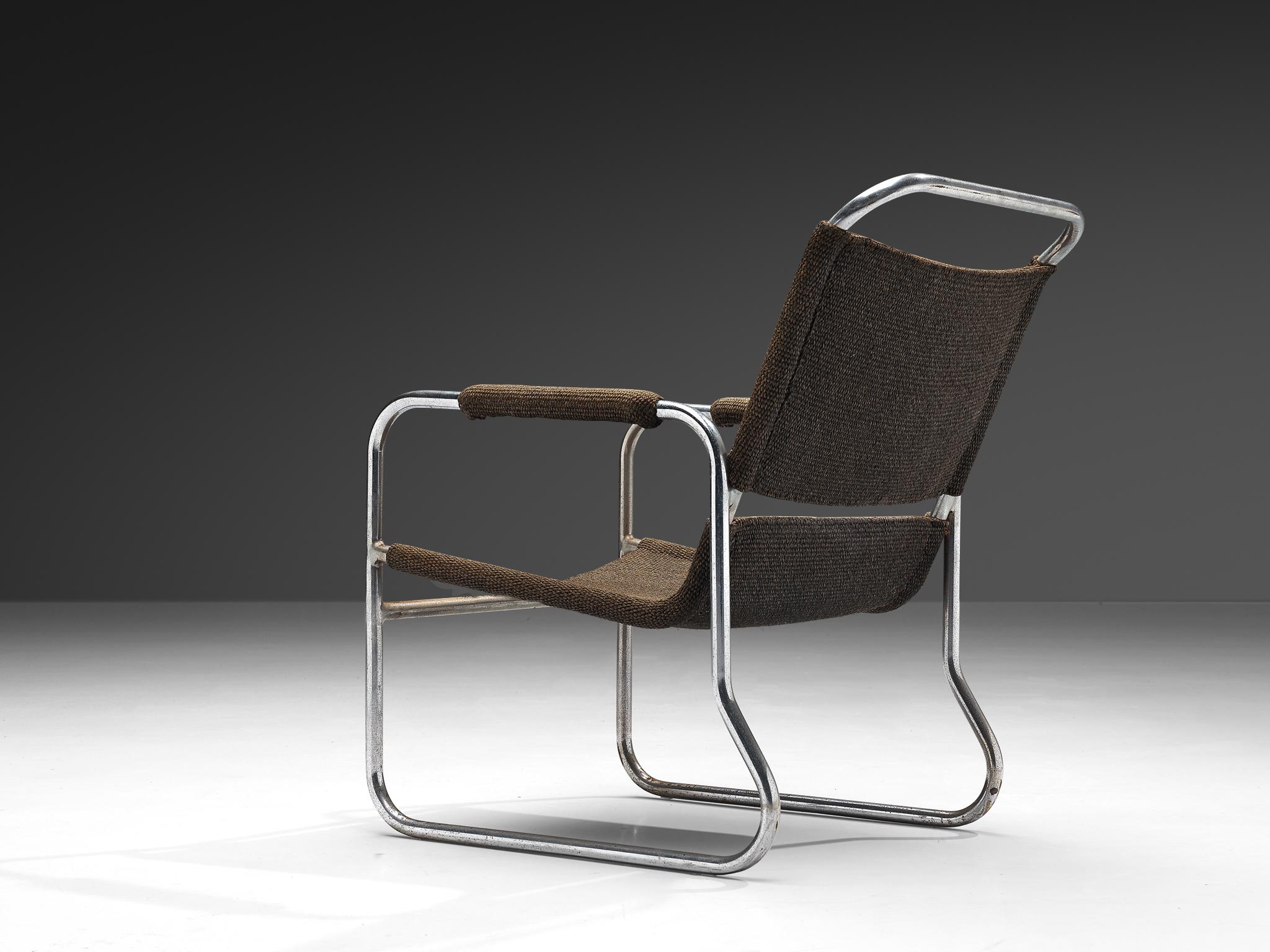 Sillón tubular Bas Van Pelt de sisal original en venta 1