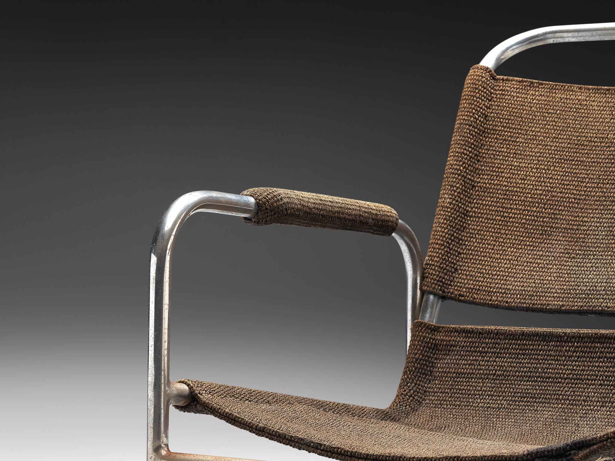 Sillón tubular Bas Van Pelt de sisal original en venta 2
