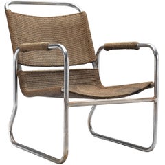 Sillón tubular Bas Van Pelt de sisal original