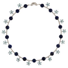 Basak Baykal Forget Me Not Aquamarine & Lapis Lazuli Necklace