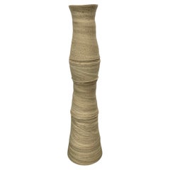 Basalt And Sand Color Vertebrae Design Stoneware Vase, Germany, Contemporary