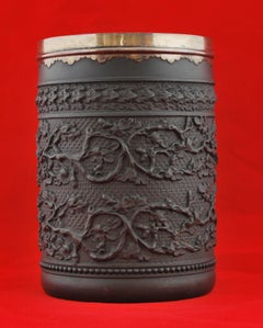 Basalt Cider Mug with Sheffield Plate Rim, Wedgwood, circa 1790