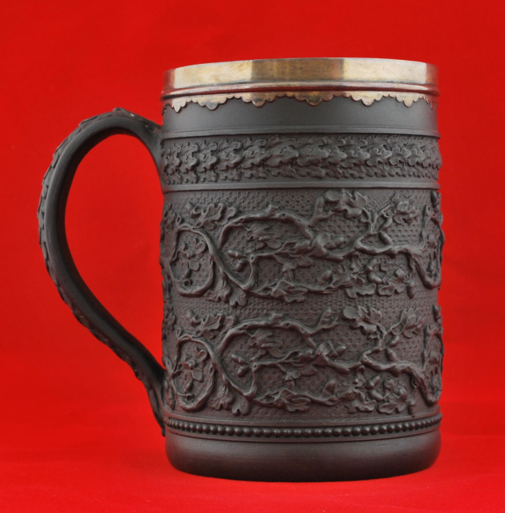 Jarro de sidra de basalto con borde de placa de Sheffield, Wedgwood, hacia 1790 Neoclásico en venta