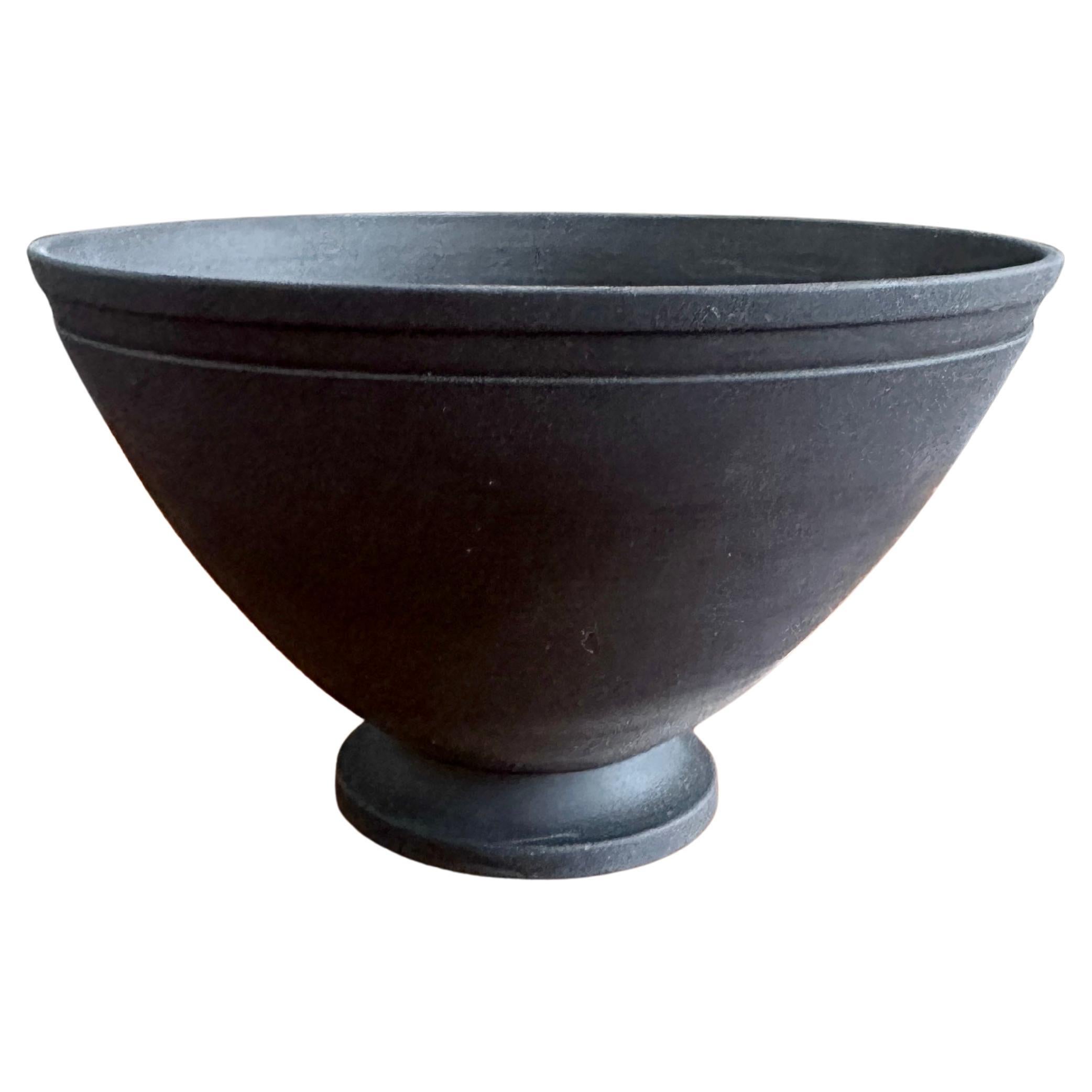 Basalt Footed Bowl Designed by Keith Murray For Wedgwood, Made In England For Sale