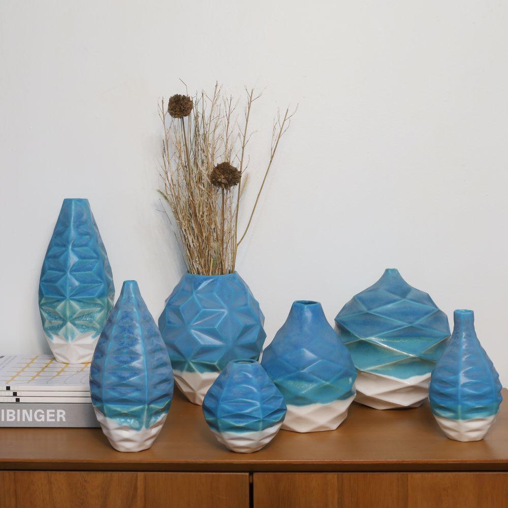 Contemporary Basalt Handcrafted Vase in Mediterranean Sea For Sale