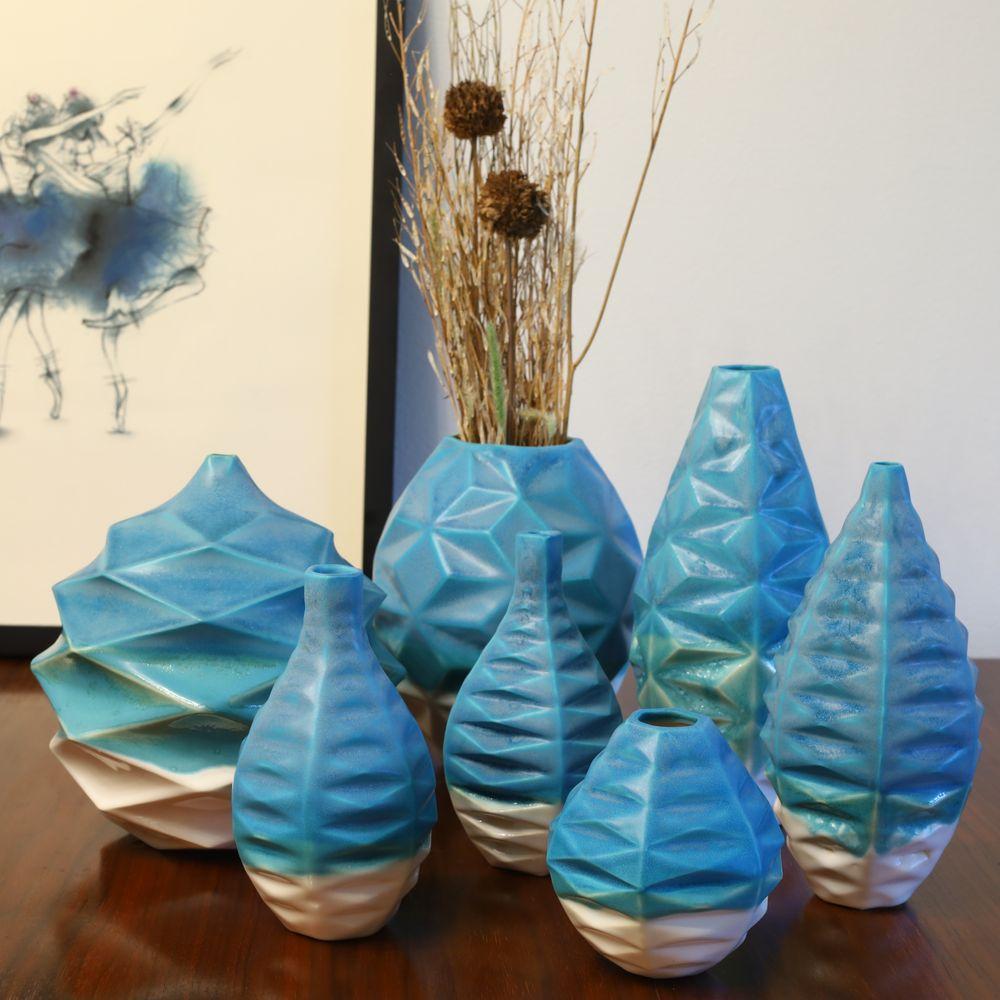 Ceramic Basalt Handcrafted Vase in Mediterranean Sea For Sale