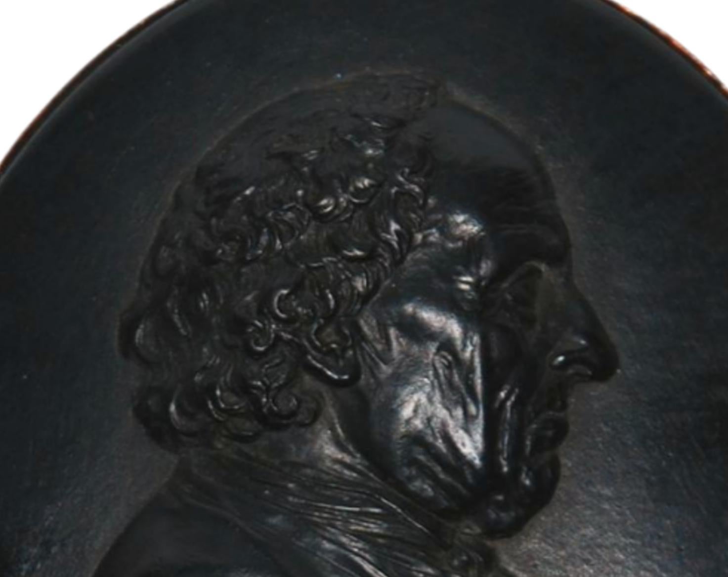 English Basalt Portrait Medallion, Edward Bourne, Wedgwood, circa 1780 For Sale