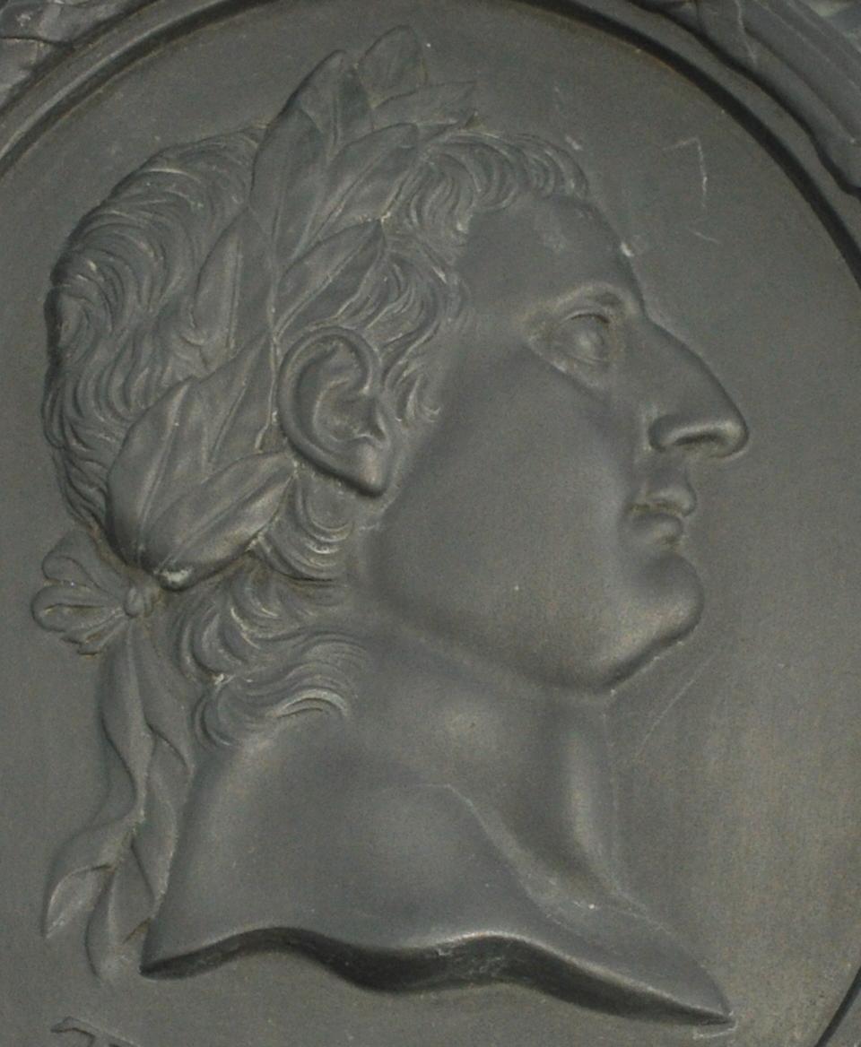 Basalt-Porträtmedaillon, Tiberius Augustus, Wedgwood, um 1775 (Neoklassisch)