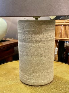 Basalt Rock Cylinder Shaped Lamp With Shade, Germany, Contemporary