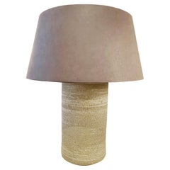 Basalt Rock Cylinder Shaped Lamp With Shade, Germany, Contemporary