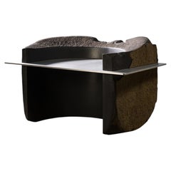 Basalt Seat in Washington Black Basalt and Aluminum by Estudio Material