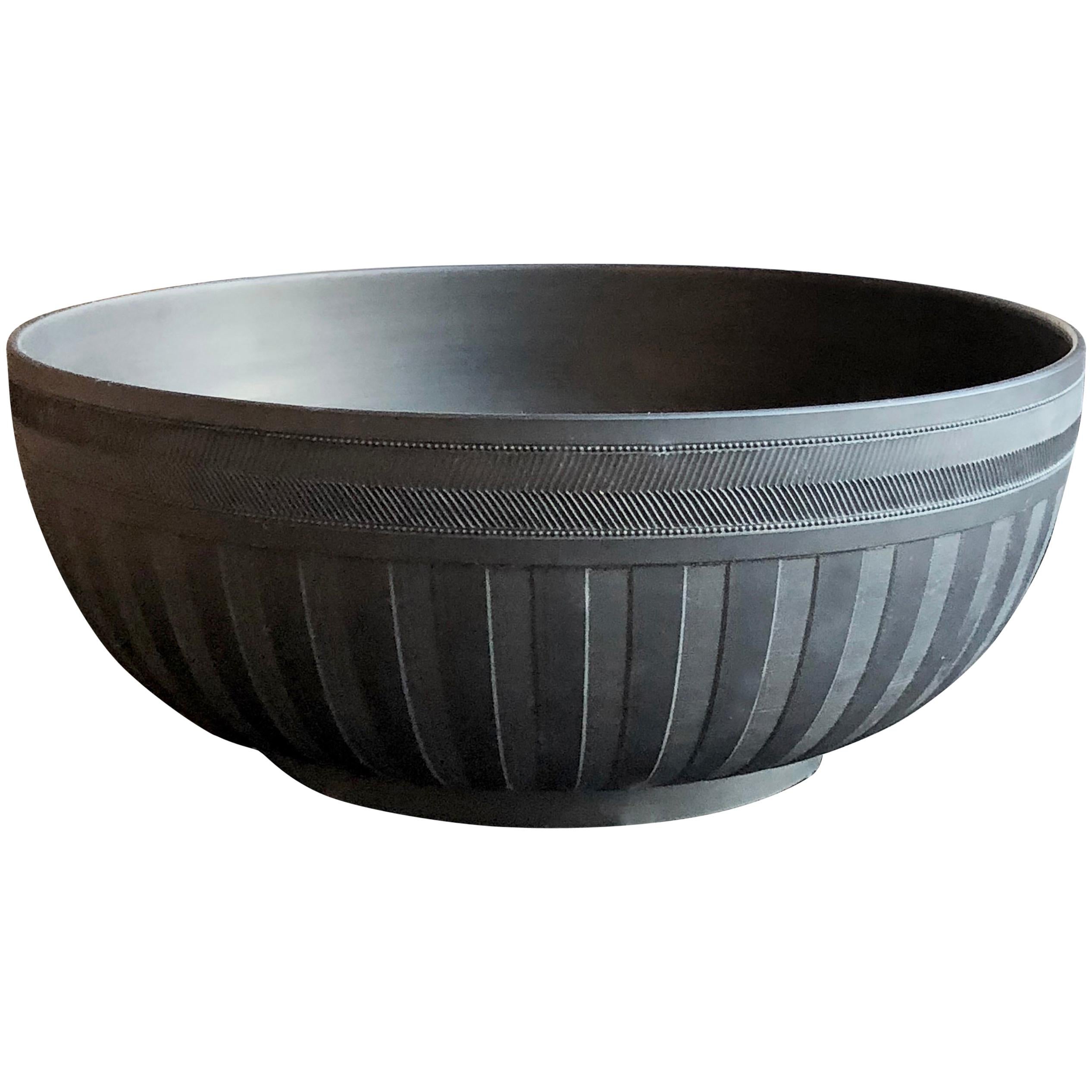 Basalt Striped Bowl by Wedgwood from 1930s For Sale
