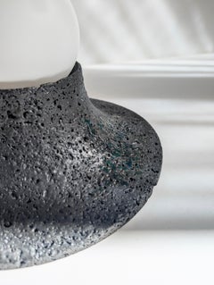 Basalte Glazed Lava Stone Wall Lamp by Clemence Birot