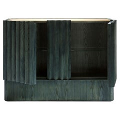 Basalto cabinet, in green ash wood by Accardi Buccheri for Medulum