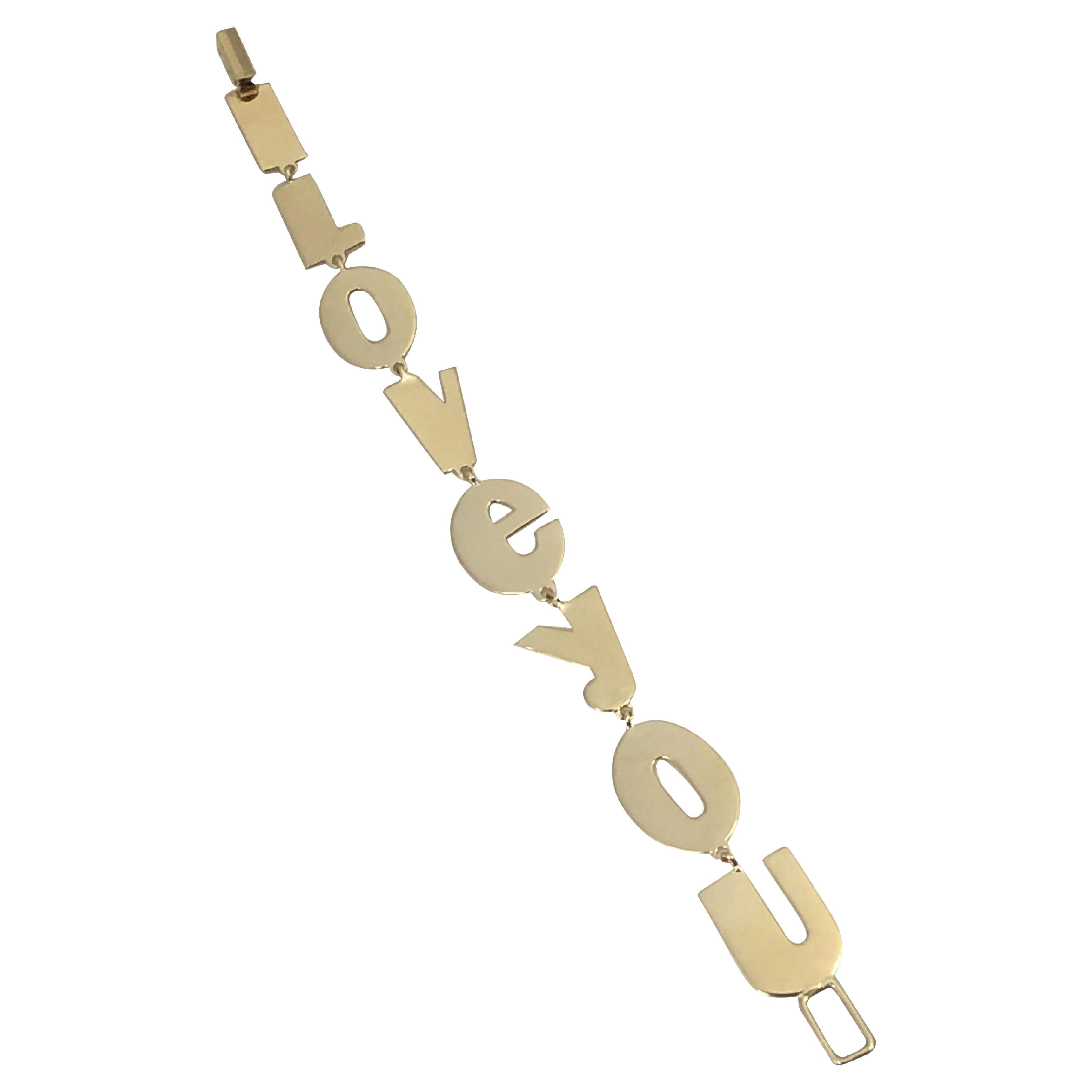 Basch Bracciale I LOVE U in oro giallo 14k in vendita