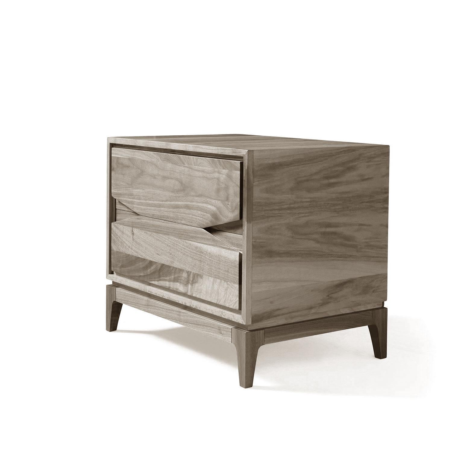 The Base solid wood bedside tables are made in Italy by expert hands with top quality solid walnut. Their linear simplicity makes them suitable for any contemporary interior, while the robust design guarantee maximum durability. Being handmade, they