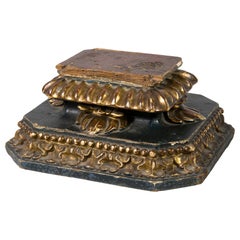 Base, Carved, Polychrome and Gilded Wood, 17th Century