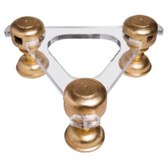 Base Para Mesa De Centro De Madera Antigua Dorada Y Plexiglás