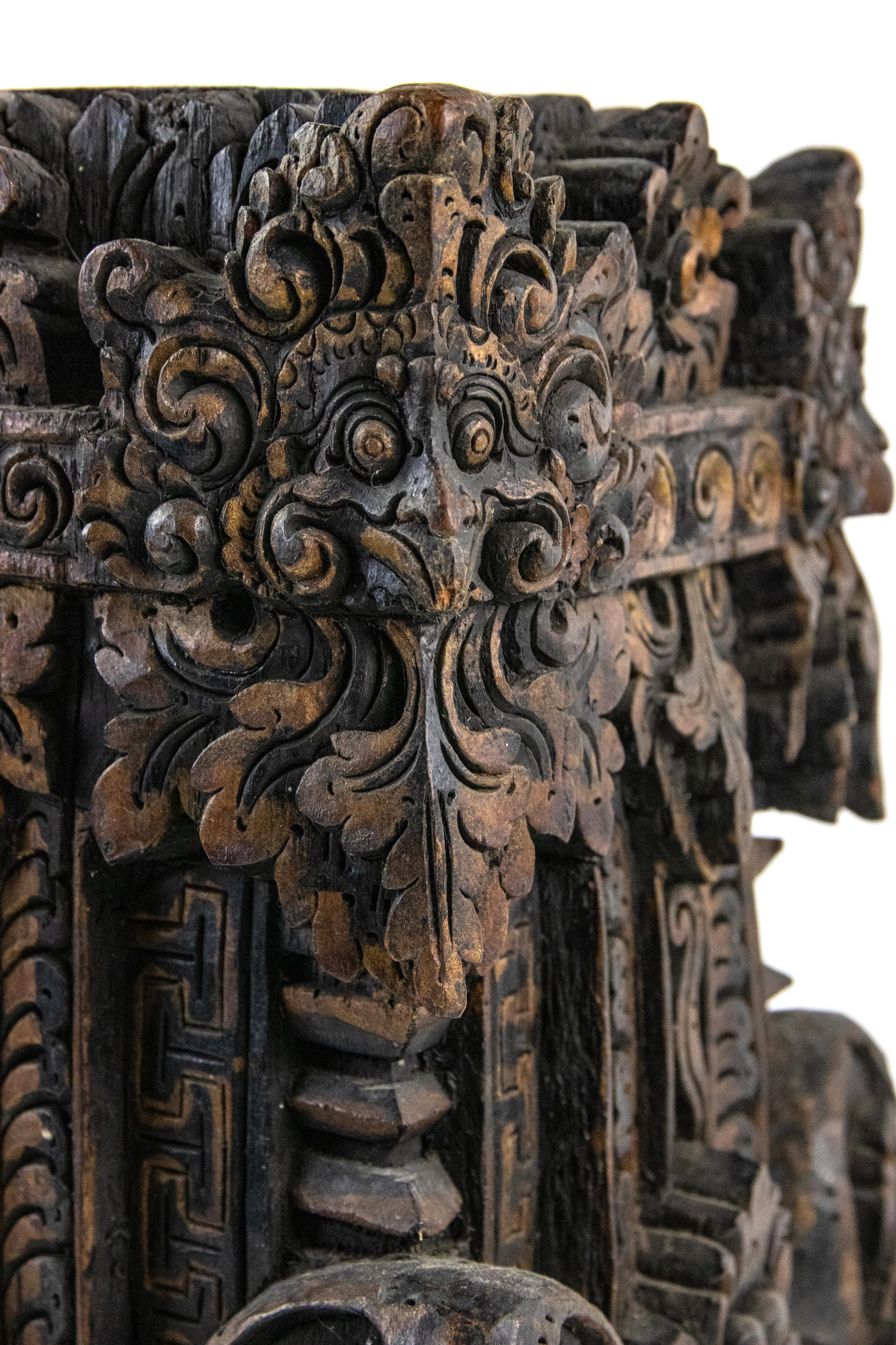 Modern Base from Bali in Carved Wood