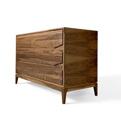 Base Solid Wood Dresser, Walnut in Hand-Made Natural Finish, Contemporary
