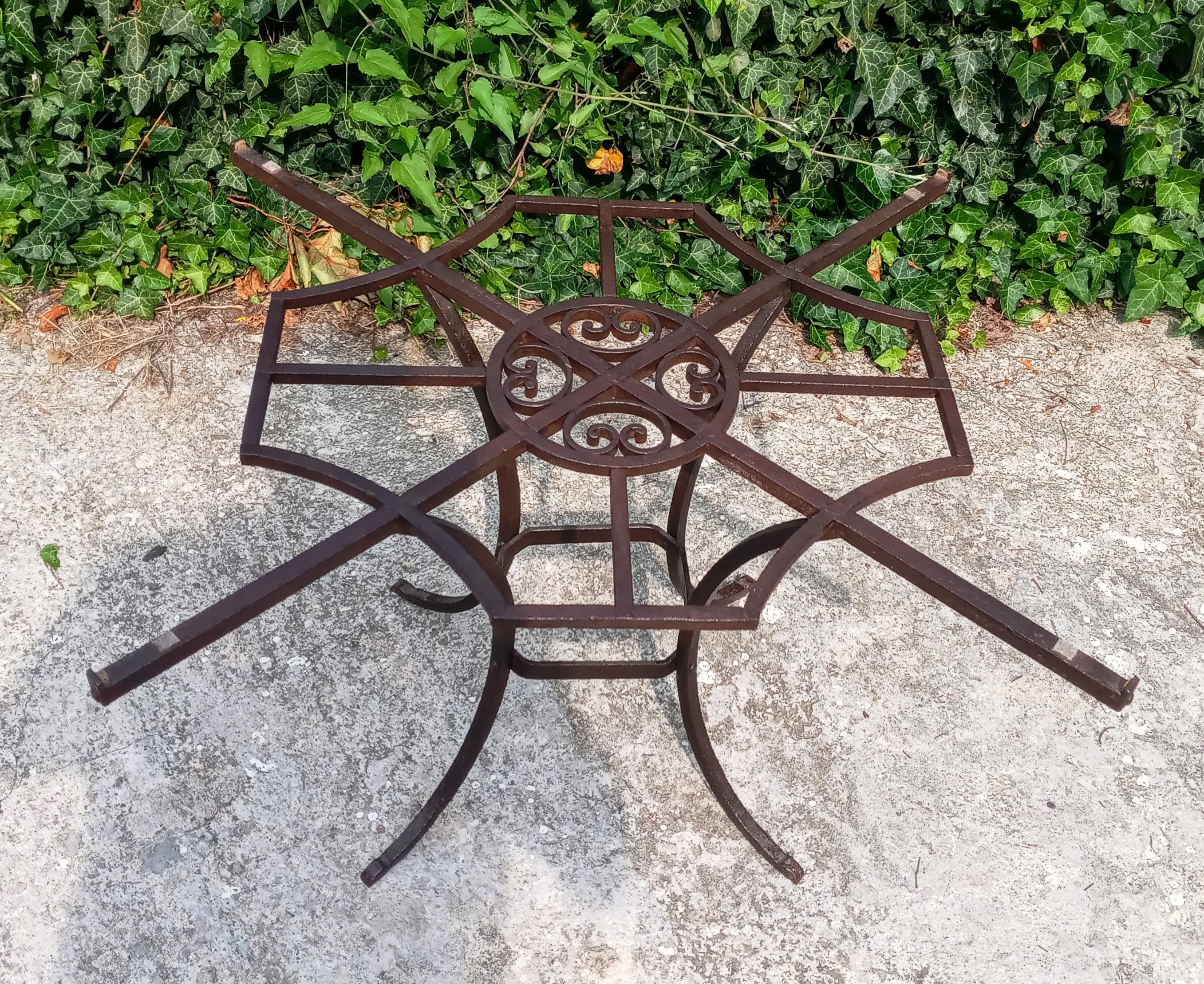 Hand-Crafted base x coffee table, wrought iron For Sale
