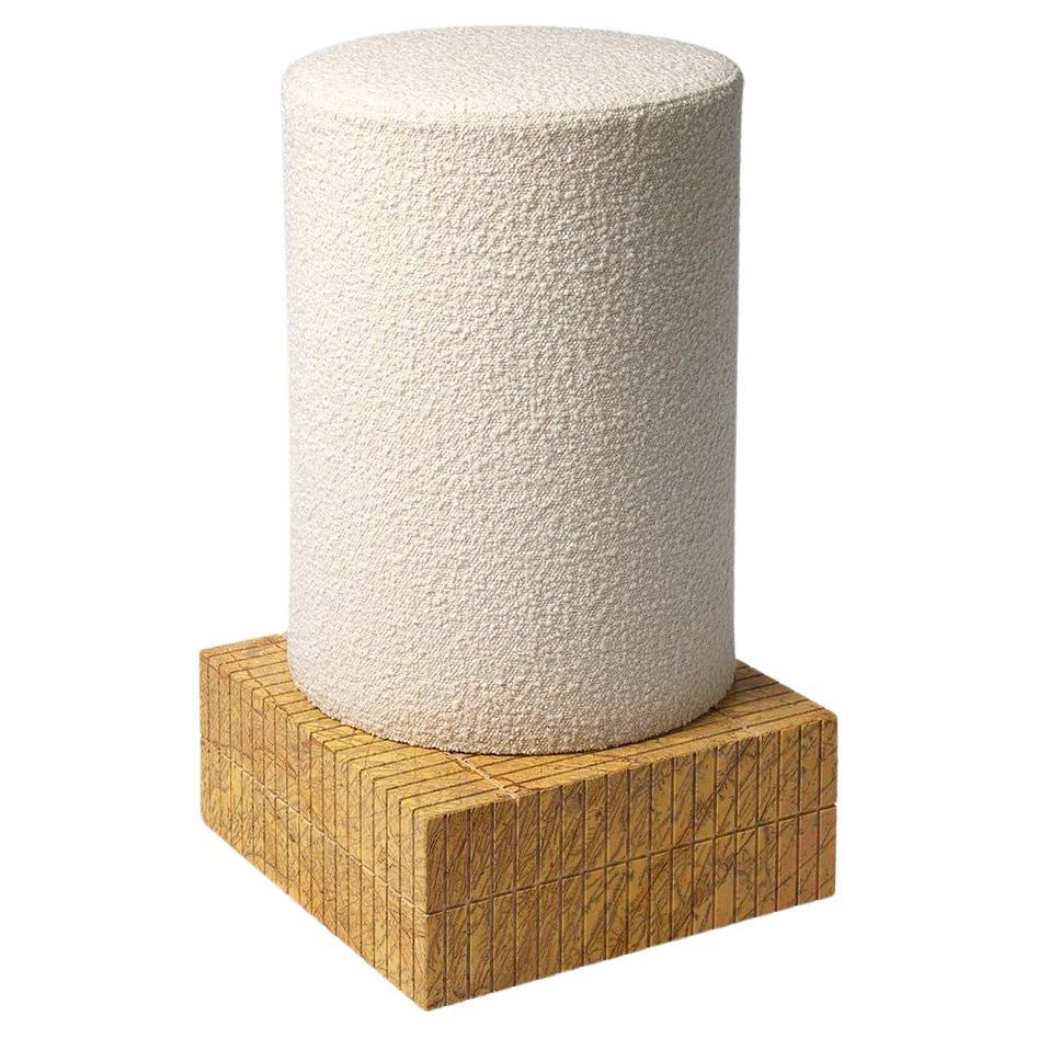 Christopher Guy Pouf Stool with Carved Giltwood Base For Sale at