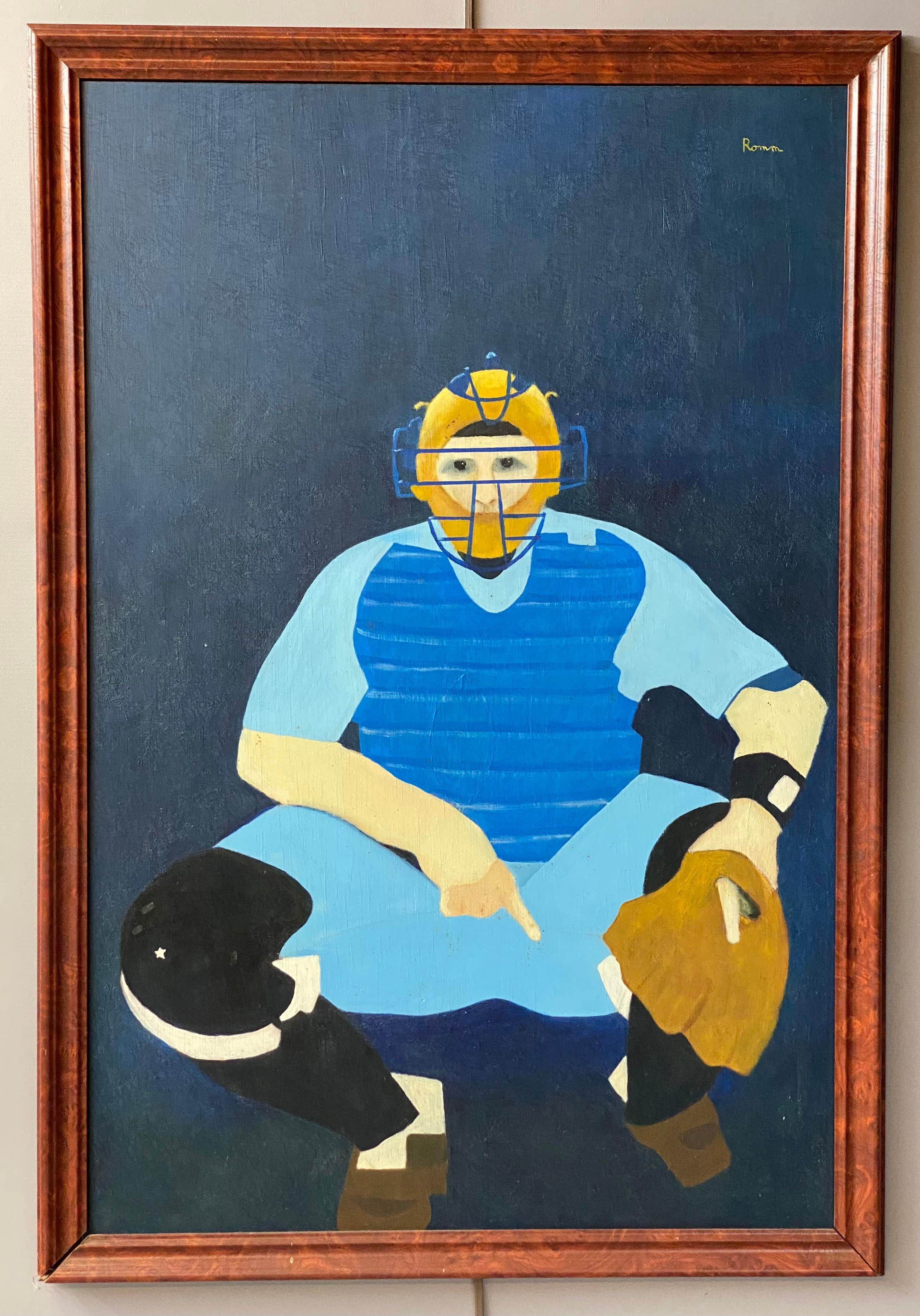 Baseball Catcher Painting by Floss Romm Dworkin 4