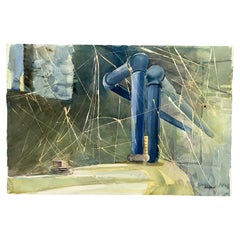 Basement Spider Webs Watercolor Painting by Jim Adair