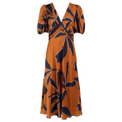 ba&sh Abstract Pattern Midi Dress Size M