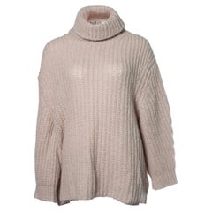 Ba&sh, pull beige à col roulé surdimensionné
