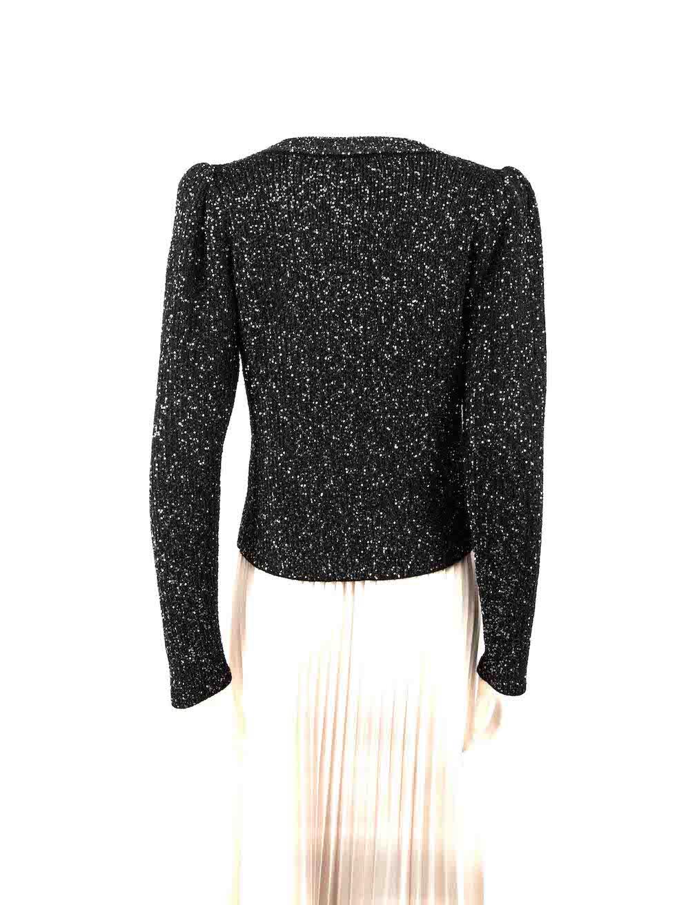 ba&sh Black Knitted Sequinned Jumper Size XS In New Condition For Sale In London, GB